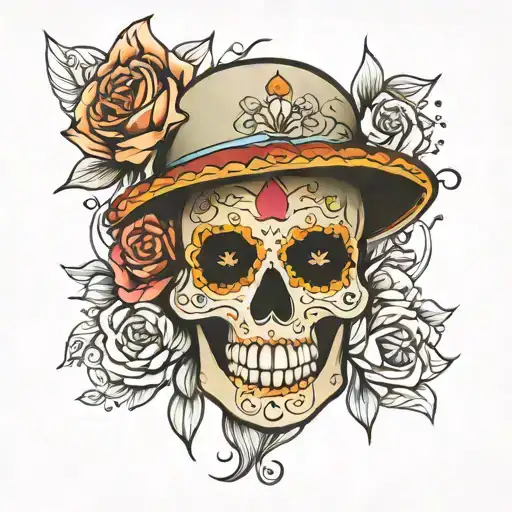 sugar skull tattoo design idea