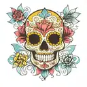 sugar skull tattoo design idea