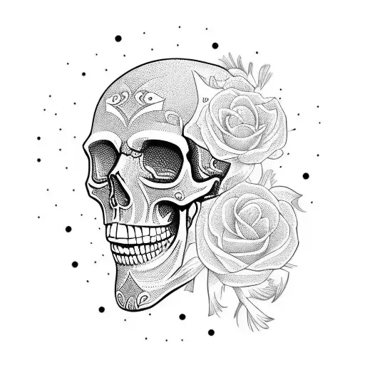 animated skull tattoo design idea