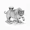 animals with irish and trees tattoo design idea