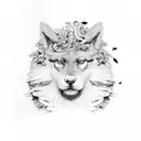 animals with irish and trees tattoo design idea