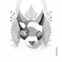 animals with irish and trees tattoo design idea