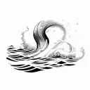 blue ocean waves tattoo design idea