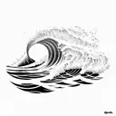 blue ocean waves tattoo design idea