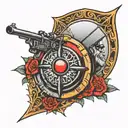 warrior sniper shield tattoo design idea