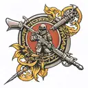 warrior sniper shield tattoo design idea