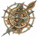 warrior sniper shield tattoo design idea