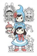 pocoyo, alice in wonderland, snow white, ninjas tattoo design idea
