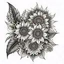 An intricate mandala design incorporating elements of agriculture like wheat and sunflowers tattoo design idea