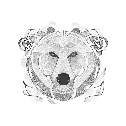 Celtic bear head tattoo design idea