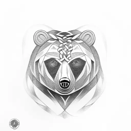 Celtic bear head tattoo design idea