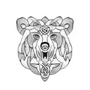 Celtic bear head tattoo design idea