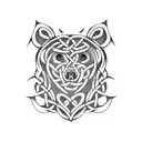 Celtic bear head tattoo design idea