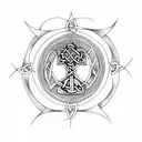 Celtic cross and tree of life  tattoo design idea