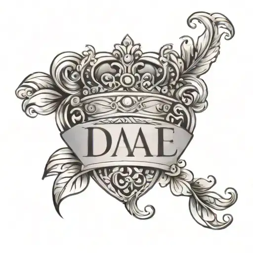 a name Tattoo That Says Dae with  A Very Cute Design With Tiara And A Leo Zodiac Sign Something Simple and cute tattoo design idea