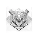 Letters NPA with a microscope in heavy metal style tattoo design idea