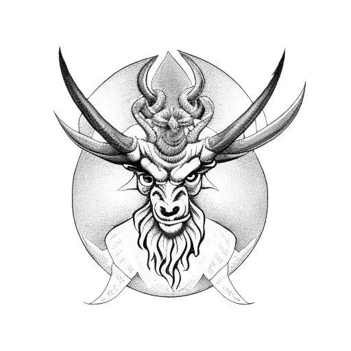 baphomet and satan tattoo design idea