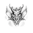 baphomet and satan tattoo design idea