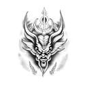 baphomet and satan tattoo design idea