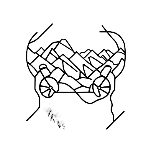 mountain bike, music, dj, cdj tattoo design idea