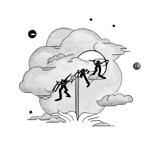 reach for the stars, cause if you fall you'll land on the clouds tattoo design idea