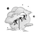 reach for the stars, cause if you fall you'll land on the clouds tattoo design idea