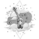 reach for the stars, cause if you fall you'll land on the clouds tattoo design idea