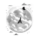 reach for the stars, cause if you fall you'll land on the clouds tattoo design idea