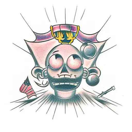courage the cowardly Dog trap  tattoo design idea
