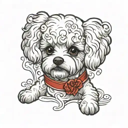 bichon frise tattoo design idea