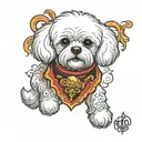 bichon frise tattoo design idea