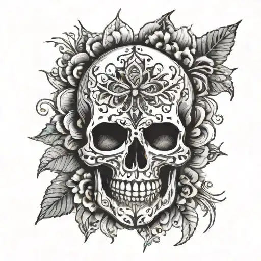 skull and henna tattoo tattoo design idea