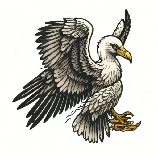 The basis of everything is the wings of an albatross. Above the wings sat a small boy with a bow on his back in a torn p tattoo design idea