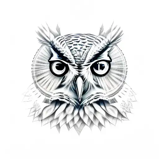 wise owl  tattoo design idea