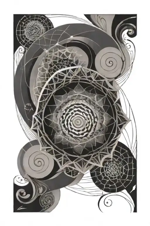 sacred geometry golden ratio spiral tattoo design idea