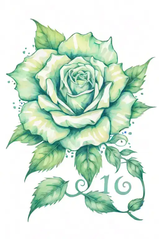 100 dollar bill rose tattoo design idea