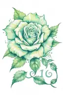 100 dollar bill rose tattoo design idea