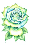 100 dollar bill rose tattoo design idea
