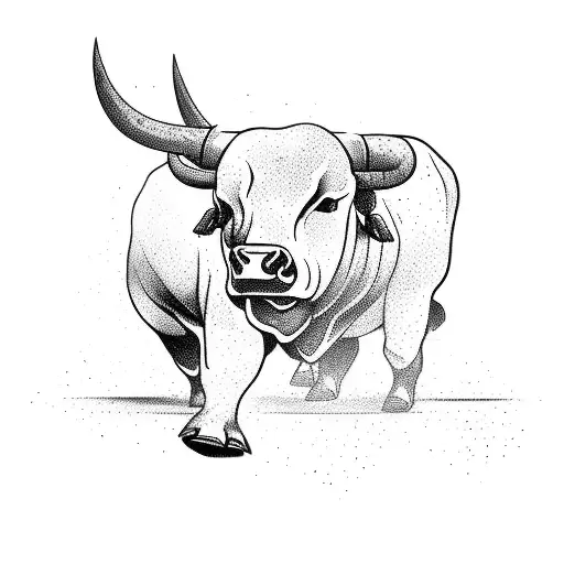 Bull and bear fighting in a stock market arena tattoo design idea