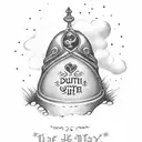 A small headstone with the words “Until Death” in a fancy font on a banner across the image.   tattoo design idea