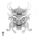 chinese demon tattoo design idea