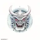 chinese demon tattoo design idea