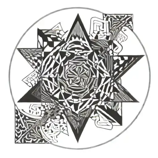 a square circle triangle, ans the texte: Here, Now, This moment tattoo design idea