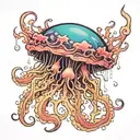 sea ​​jellyfish tattoo design idea