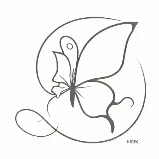 simple butterfly with a semicolon tattoo design idea