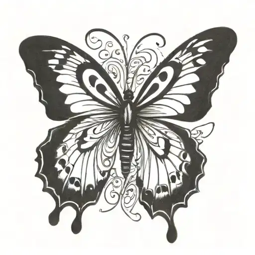 simple butterfly with semicolon tattoo design idea