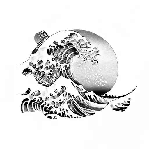the great wave of kanagawa tattoo design idea