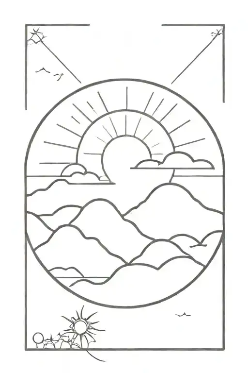 sun setting Philippine sun tattoo design idea