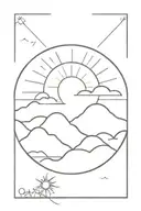 sun setting Philippine sun tattoo design idea
