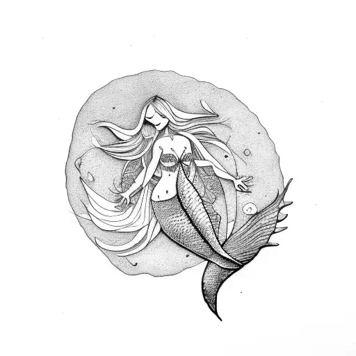 Mermaid tattoo design idea